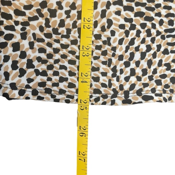 Vintage Talbots Petites Mid-Length Black Tan Dots Stretchy Knit Skirt 12 Office - Picture 7 of 7